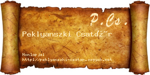 Peklyanszki Csatár névjegykártya